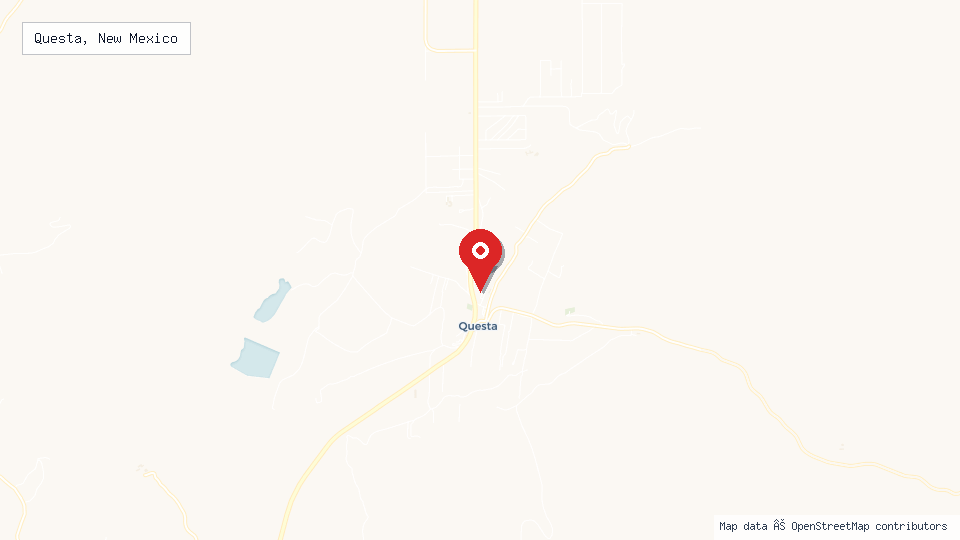 Street map of Questa, New Mexico with location pin