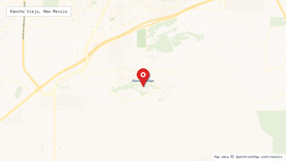 Street map of Rancho Viejo, New Mexico with location pin