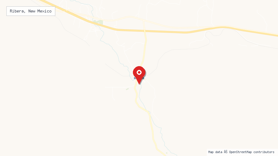 Street map of Ribera, New Mexico with location pin