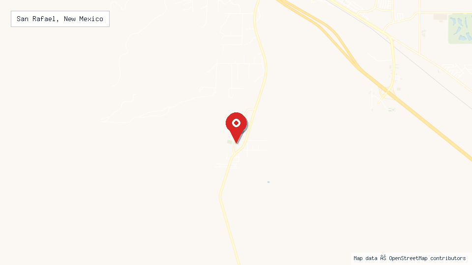 Street map of San Rafael, New Mexico with location pin