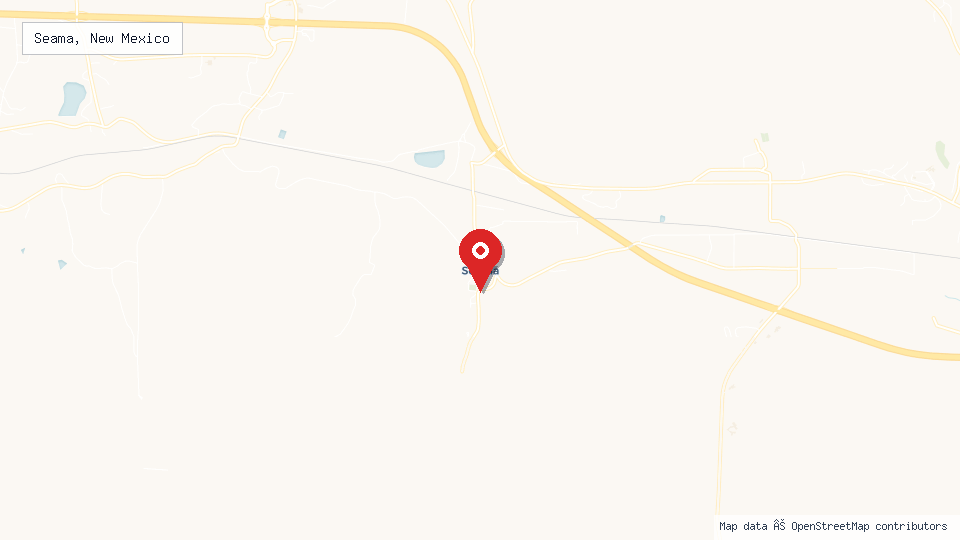 Street map of Seama, New Mexico with location pin