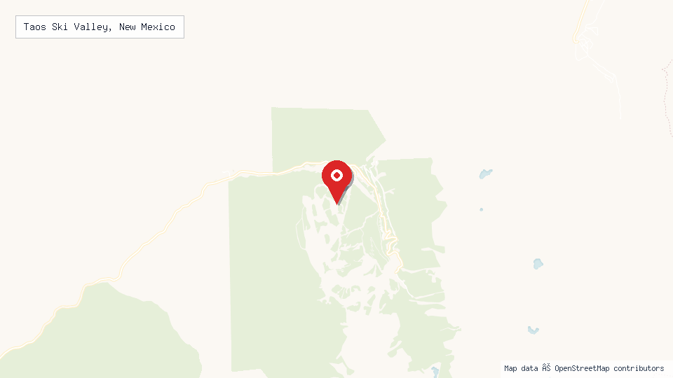 Street map of Taos Ski Valley, New Mexico with location pin