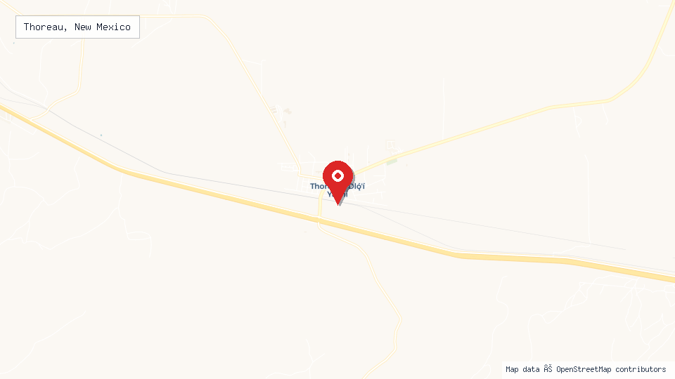 Street map of Thoreau, New Mexico with location pin