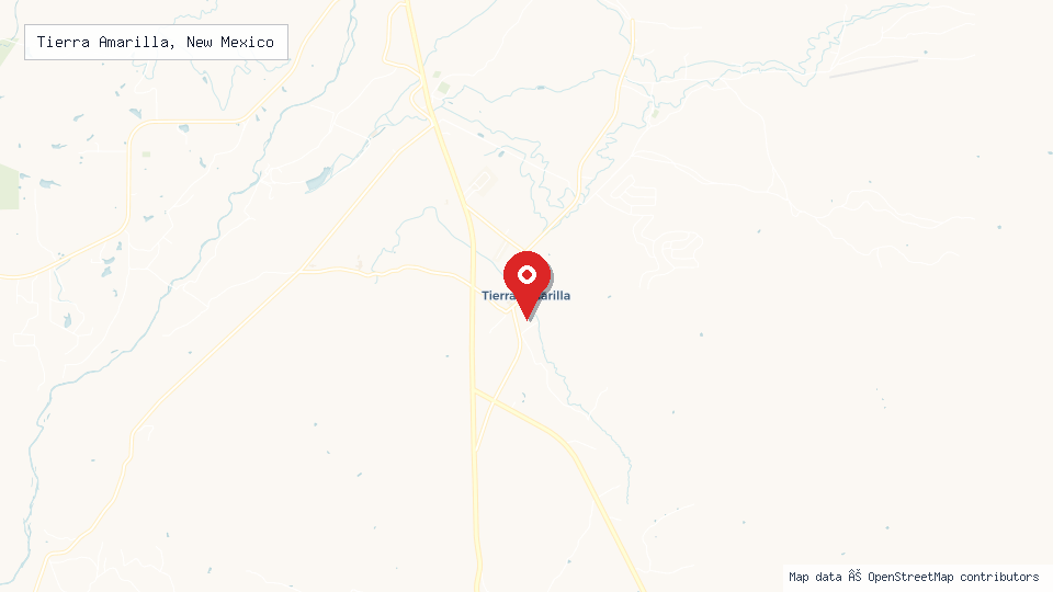 Street map of Tierra Amarilla, New Mexico with location pin