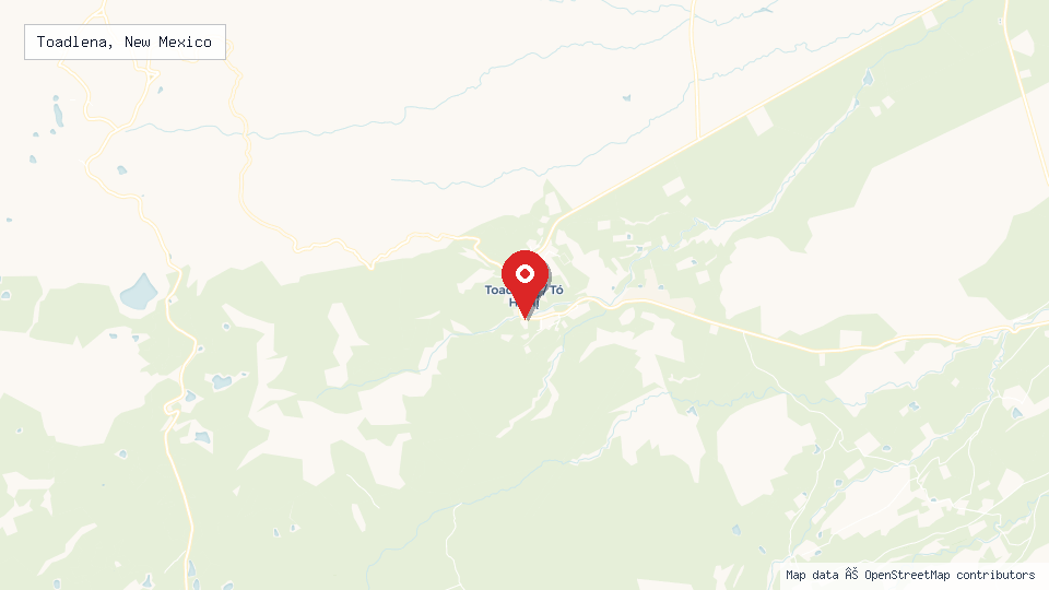Street map of Toadlena, New Mexico with location pin