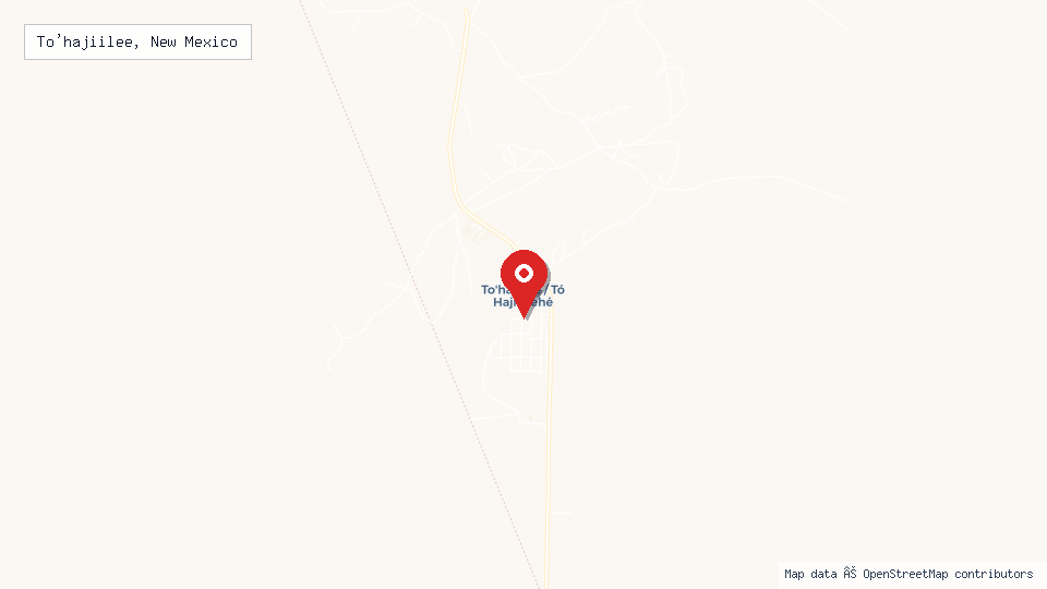 Street map of To'hajiilee, New Mexico with location pin
