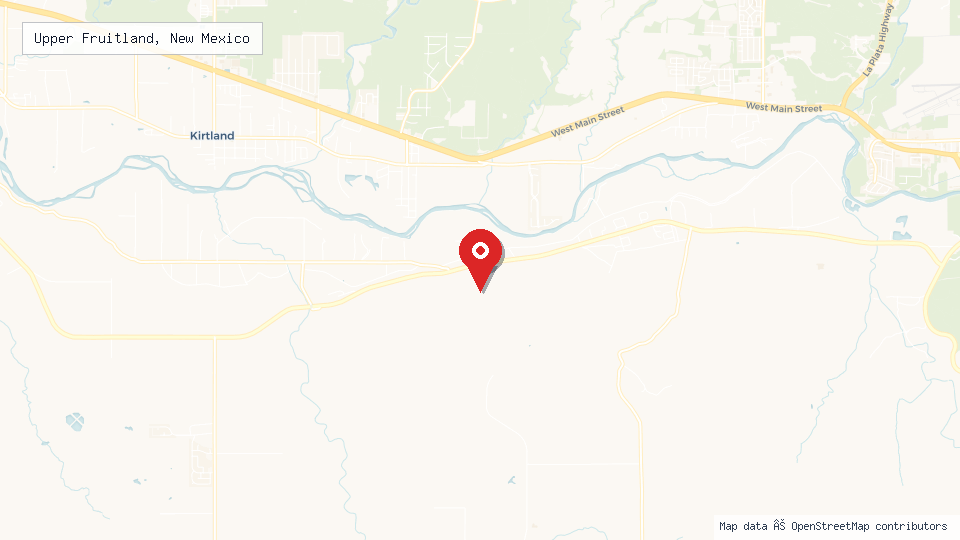 Street map of Upper Fruitland, New Mexico with location pin