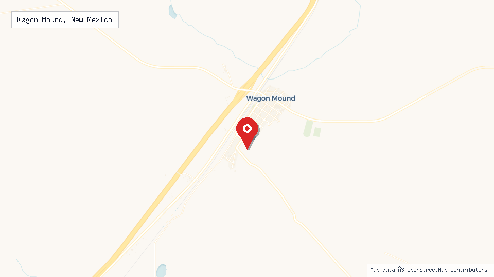 Street map of Wagon Mound, New Mexico with location pin