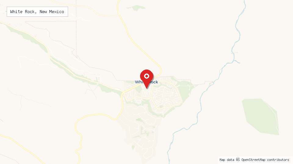 Street map of White Rock, New Mexico with location pin