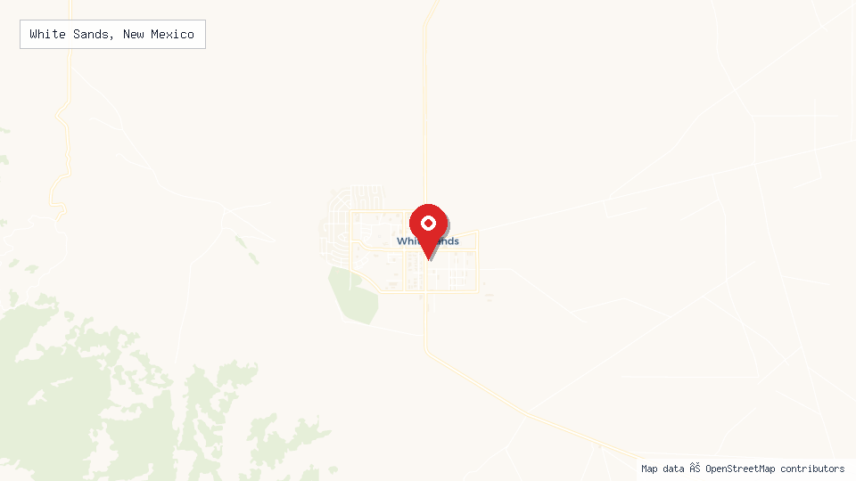 Street map of White Sands, New Mexico with location pin