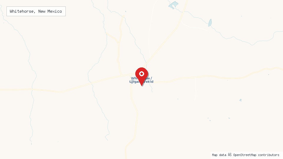 Street map of Whitehorse, New Mexico with location pin