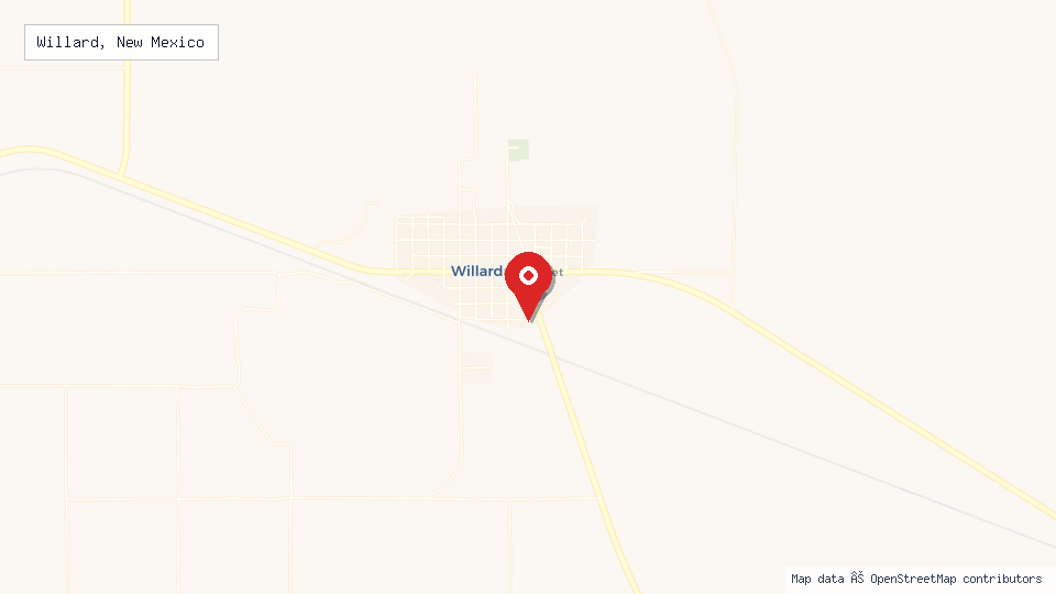 Street map of Willard, New Mexico with location pin