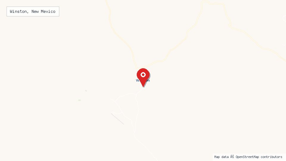 Street map of Winston, New Mexico with location pin