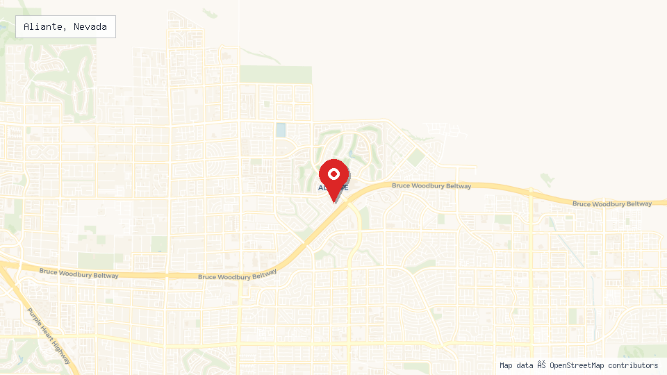 Street map of Aliante, Nevada with location pin