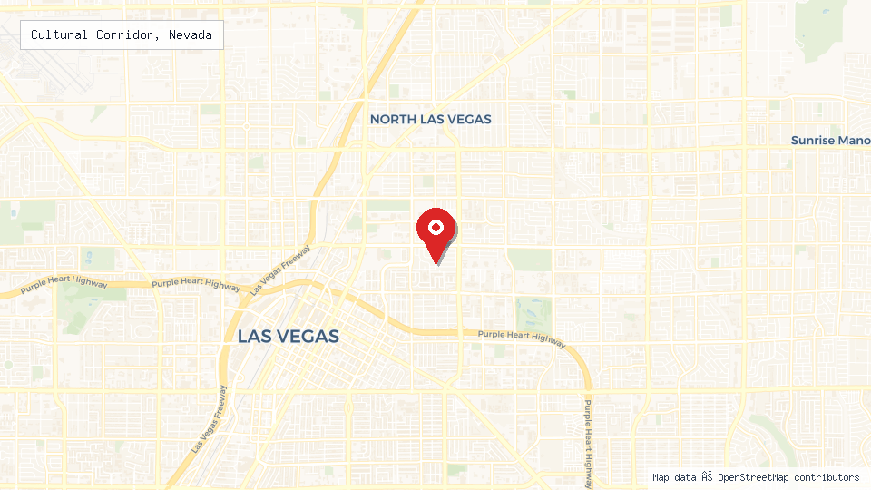 Street map of Cultural Corridor, Nevada with location pin