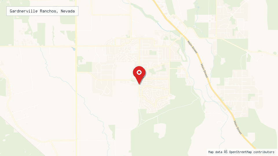 Street map of Gardnerville Ranchos, Nevada with location pin