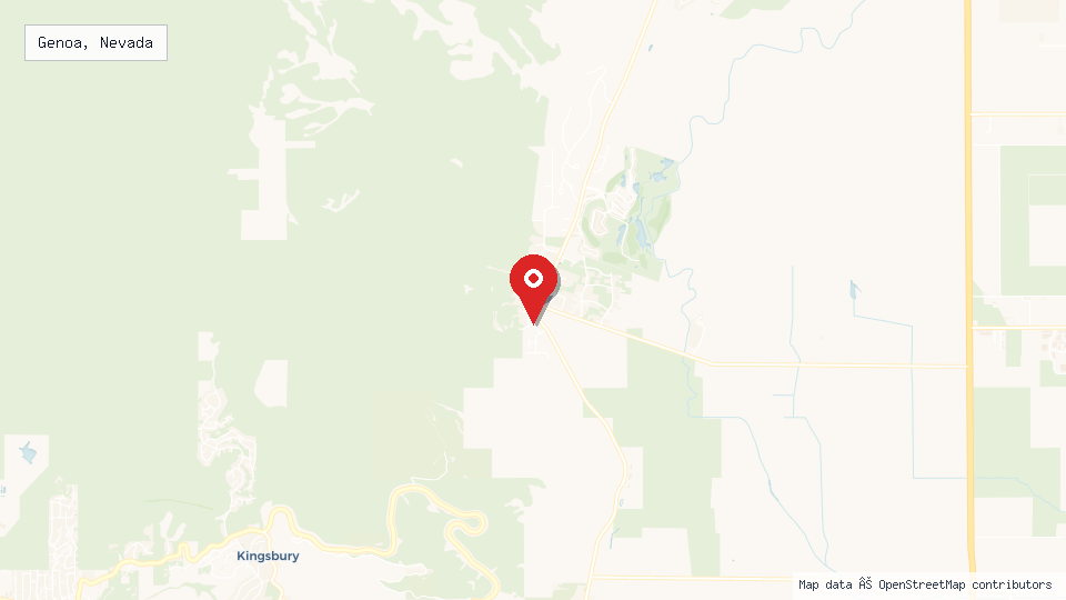 Street map of Genoa, Nevada with location pin