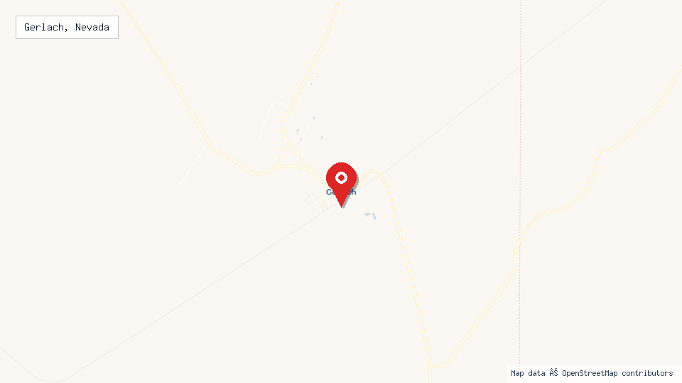 Street map of Gerlach, Nevada with location pin