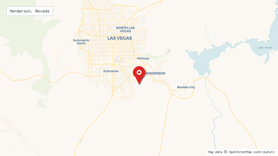 Street map of Henderson, Nevada with location pin