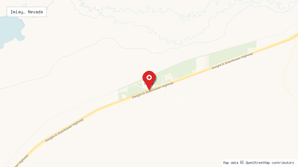 Street map of Imlay, Nevada with location pin