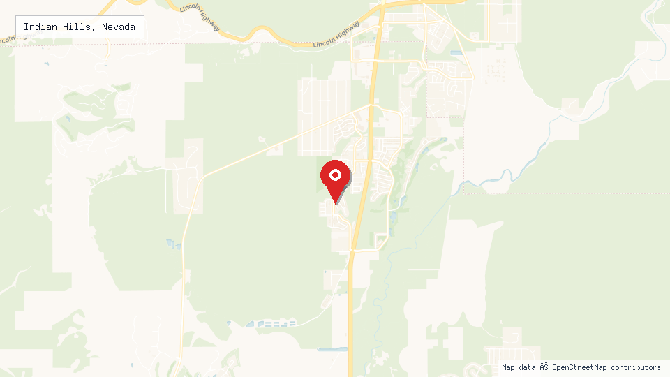 Street map of Indian Hills, Nevada with location pin