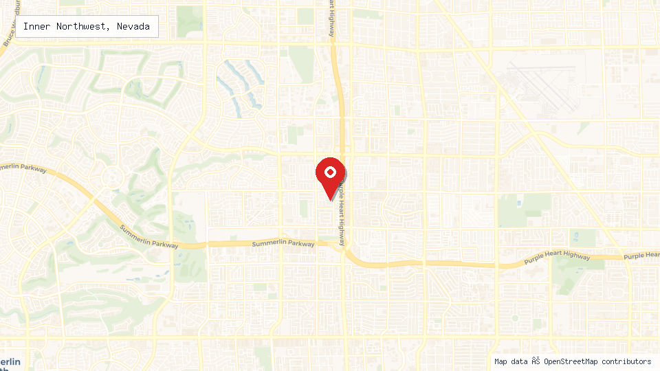 Street map of Inner Northwest, Nevada with location pin