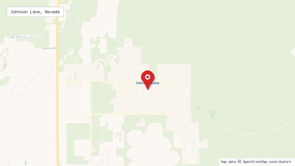 Street map of Johnson Lane, Nevada with location pin