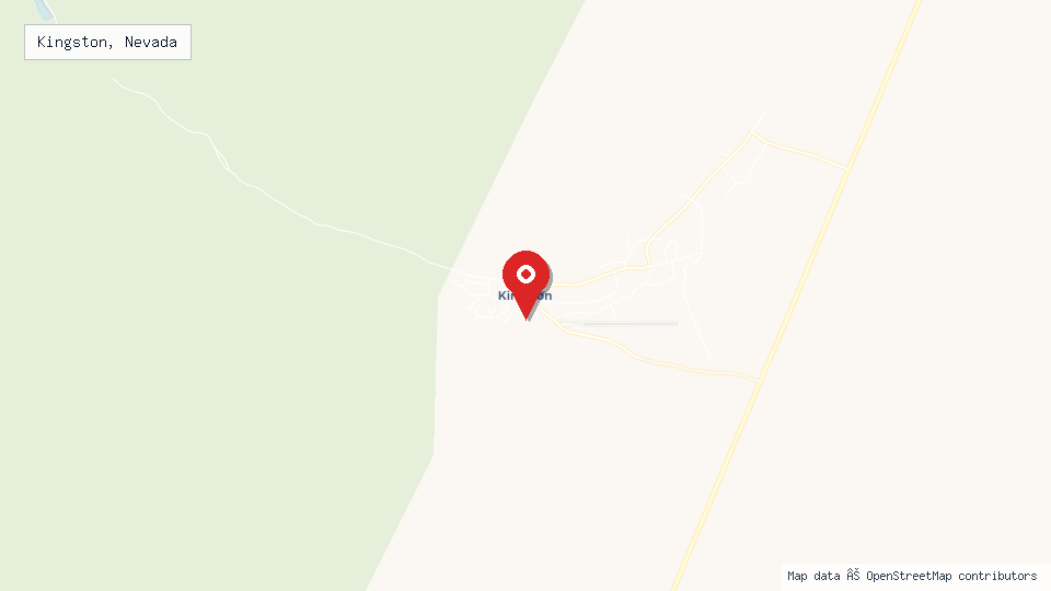 Street map of Kingston, Nevada with location pin
