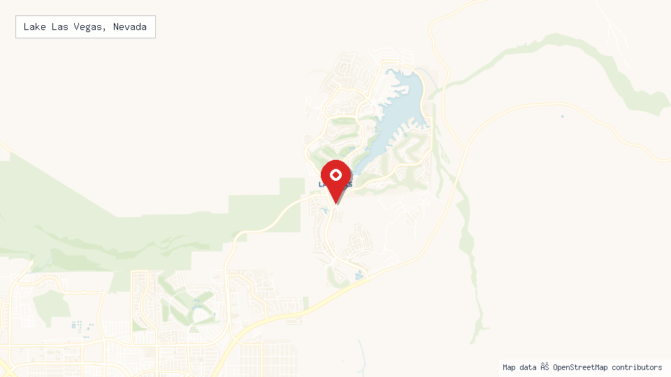 Street map of Lake Las Vegas, Nevada with location pin
