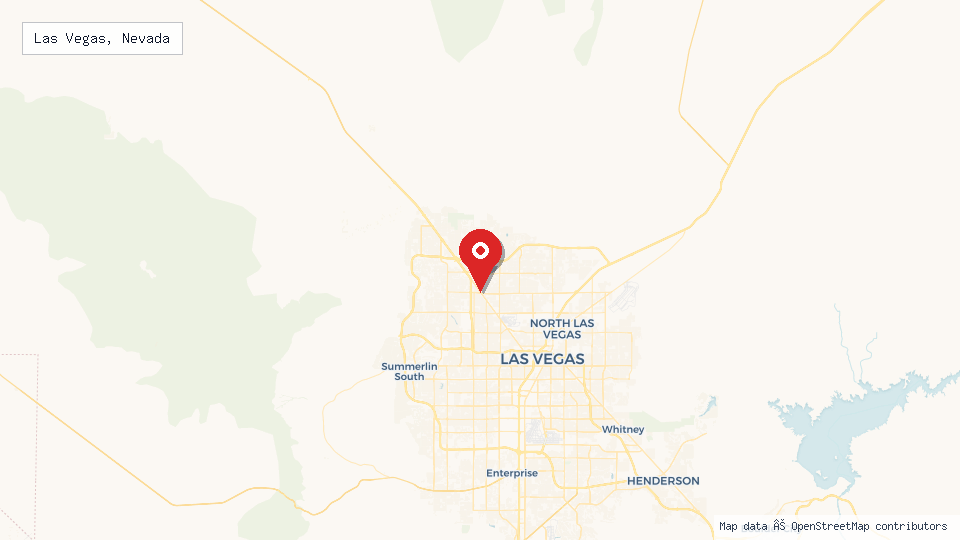 Street map of Las Vegas, Nevada with location pin