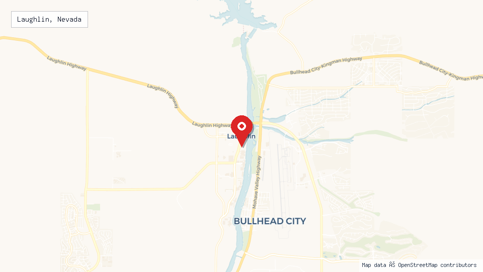 Street map of Laughlin, Nevada with location pin