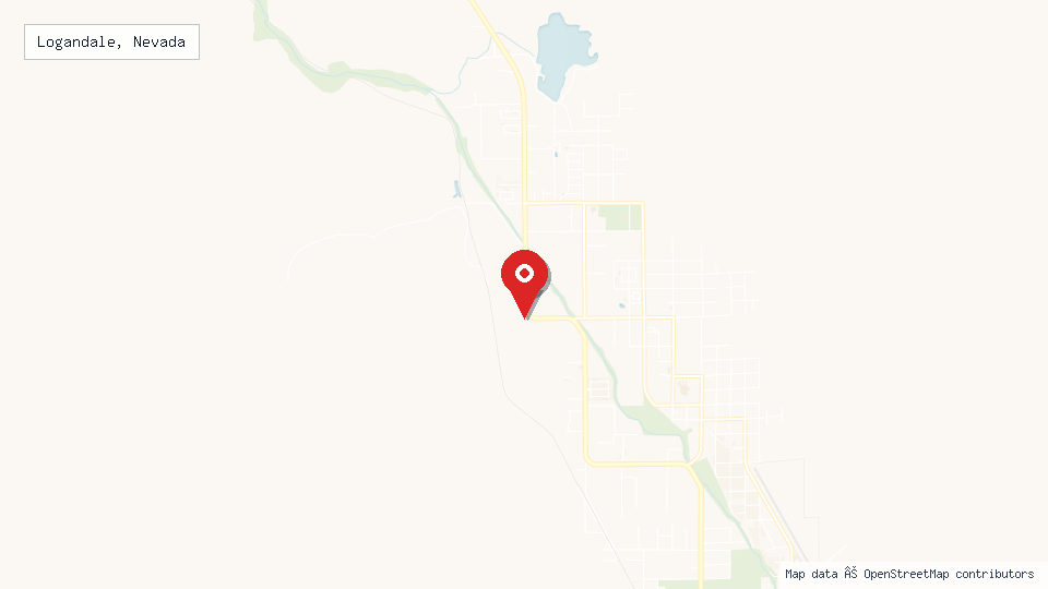Street map of Logandale, Nevada with location pin