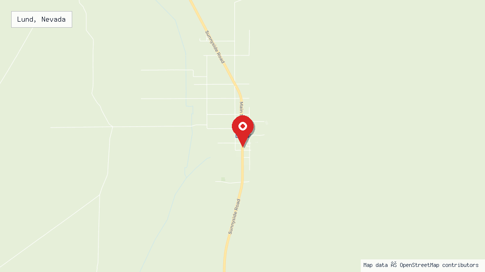 Street map of Lund, Nevada with location pin