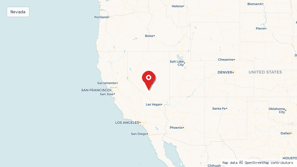 Street map of Nevada with location pin