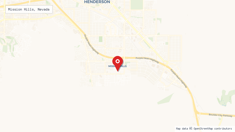 Street map of Mission Hills, Nevada with location pin