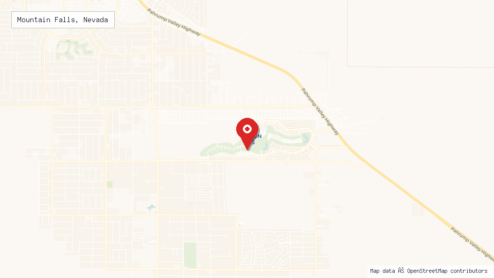 Street map of Mountain Falls, Nevada with location pin