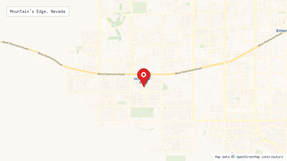 Street map of Mountain's Edge, Nevada with location pin