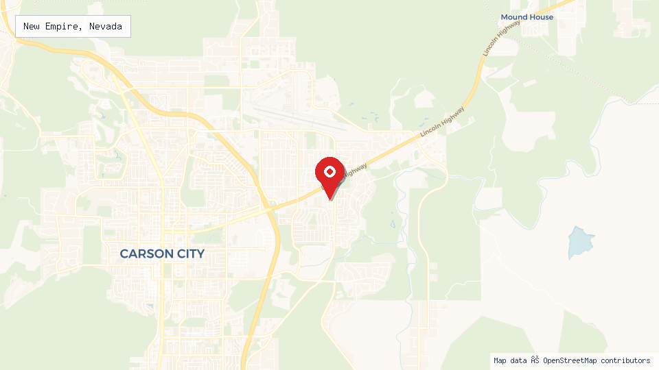 Street map of New Empire, Nevada with location pin