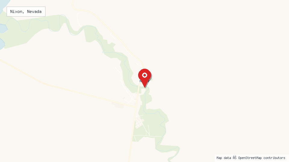 Street map of Nixon, Nevada with location pin