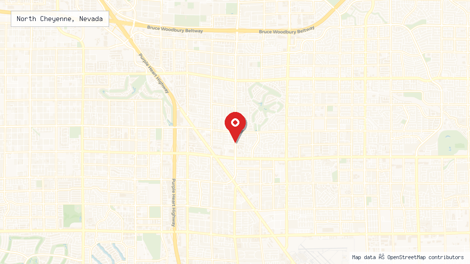 Street map of North Cheyenne, Nevada with location pin