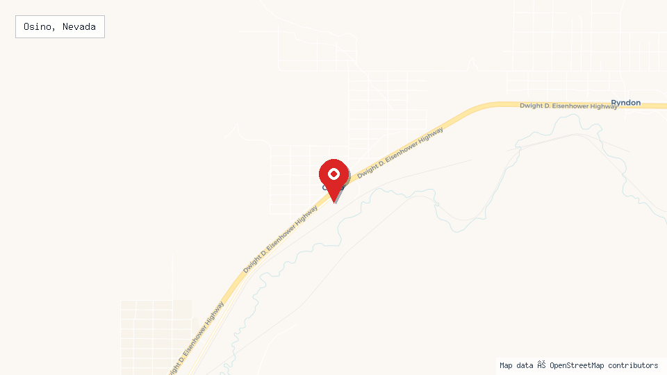 Street map of Osino, Nevada with location pin