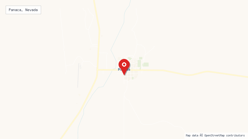 Street map of Panaca, Nevada with location pin