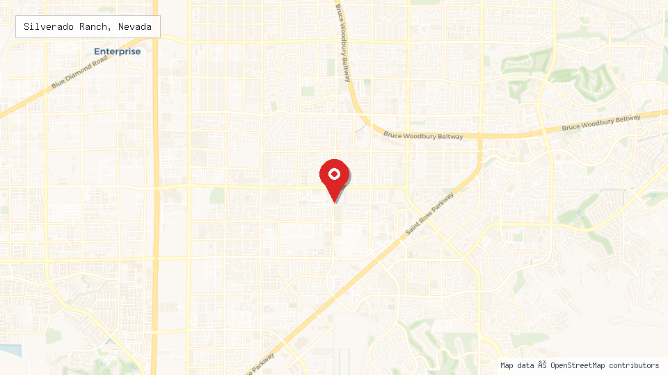 Street map of Silverado Ranch, Nevada with location pin