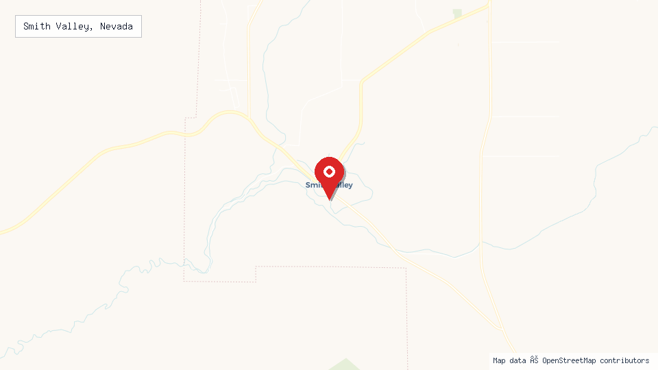 Street map of Smith Valley, Nevada with location pin