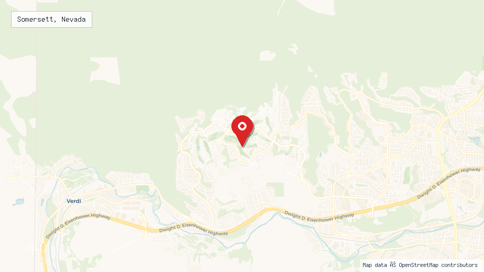 Street map of Somersett, Nevada with location pin