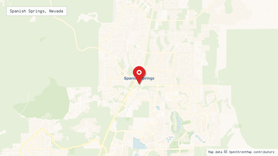 Street map of Spanish Springs, Nevada with location pin