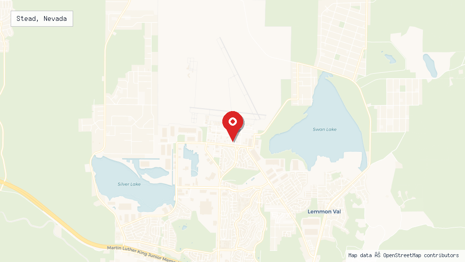 Street map of Stead, Nevada with location pin