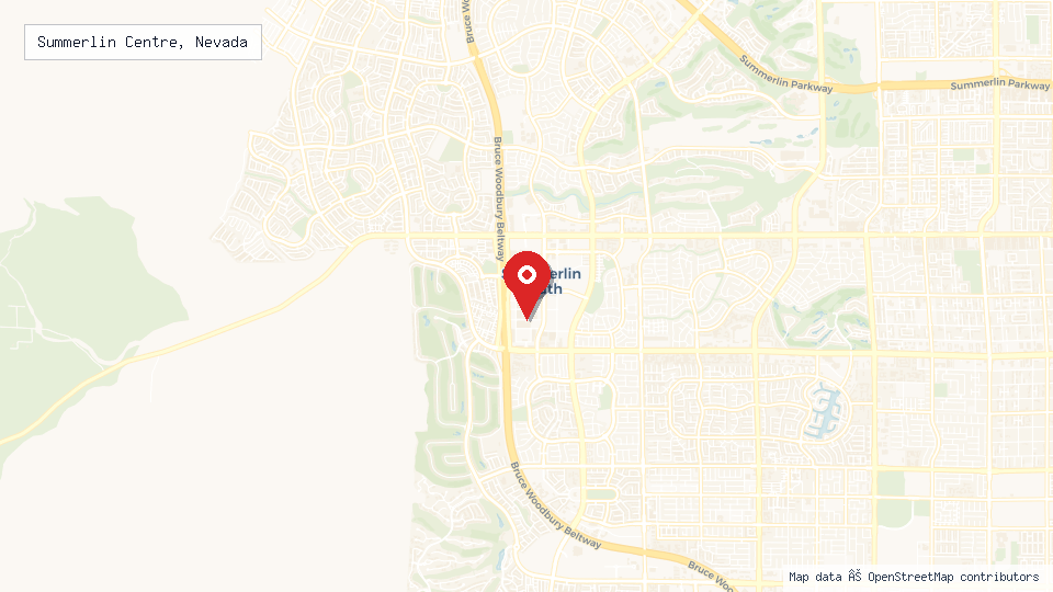 Street map of Summerlin Centre, Nevada with location pin