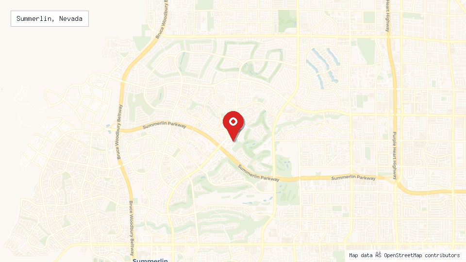 Street map of Summerlin, Nevada with location pin