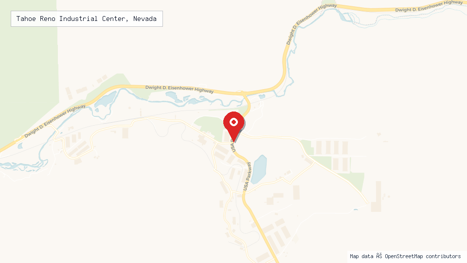 Street map of Tahoe Reno Industrial Center, Nevada with location pin